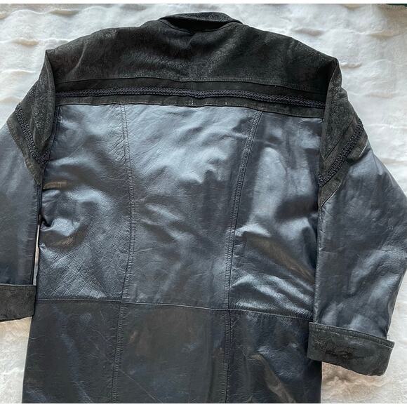 🔥Vintage Pelle Studio Double Breasted
Baroque Leather Long Duster Coat Jacket M - Picture 13 of 16